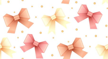 seamless pattern with paper origami bows and dots vector image