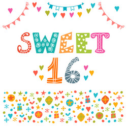 Sweet Sixteen Celebration Flyer Vector Image