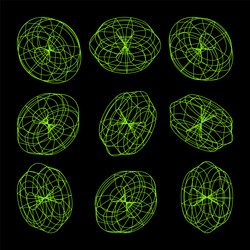 wireframe lined shapes perspective mesh 3d grid vector image