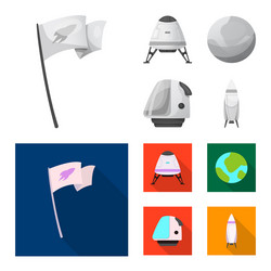 isolated object of mars and space sign set vector image