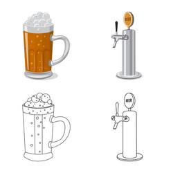 isolated object pub and bar symbol set vector image