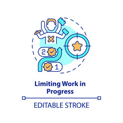 limiting work in progress multi color concept icon vector image