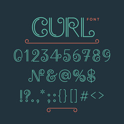 numbers and extra characters for a font vector image