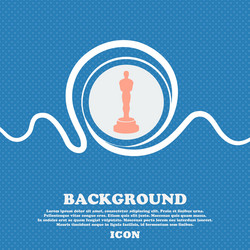 Oscar statuette sign blue and white abstract vector