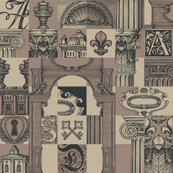 seamless pattern on the theme of old architecture vector image