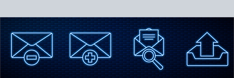 set line envelope with magnifying glass delete vector image