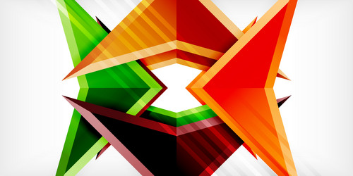 abstract background color triangles and arrows vector image