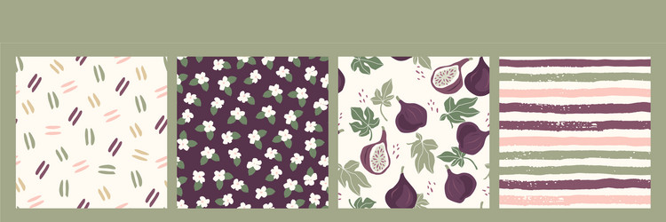 abstract collection seamless patterns vector image