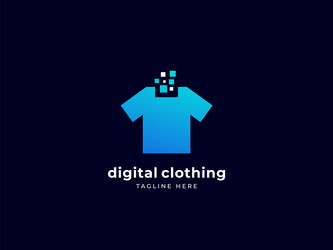 Digital and virtual clothing company brand logo vector