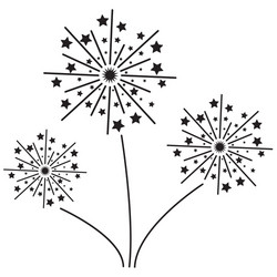 Exploding Fireworks with Stars vector image