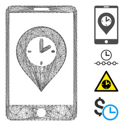 net mobile time pointer mesh vector image