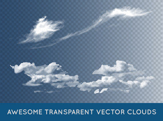 Transparent clouds set collection can be used vector