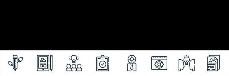 design thinking line icons linear set quality vector image