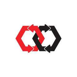 Hexagonal arrow line logo Royalty Free Vector Image