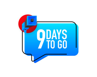 megaphone with 9 days left speech bubble vector image