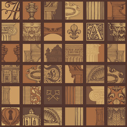 seamless pattern on the theme of old architecture vector