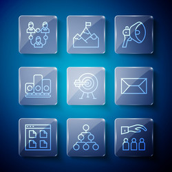 set line browser files hierarchy organogram chart vector image