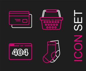 set line socks page with a 404 error shopping vector image