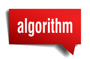 Algorithm red 3d speech bubble vector