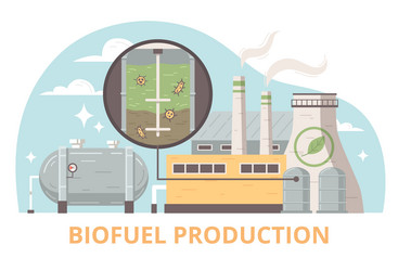 Biofuel production flat set Royalty Free Vector Image