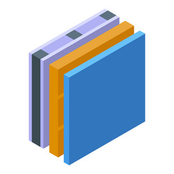building wall showing insulation layers isometric vector image