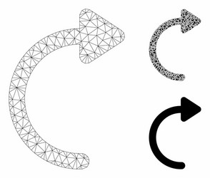 rotate cw mesh 2d model and triangle mosaic vector image