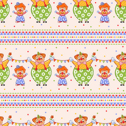 seamless pattern with big and small clowns vector