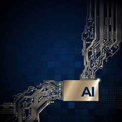 Artificial intelligence ai circuit board vector