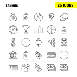 banking line icon for web print and mobile uxui vector image