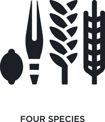 black four species isolated icon simple element vector image