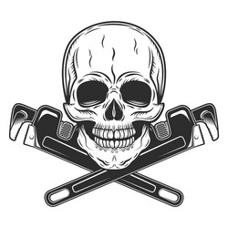 Construction Skull with Wrenches Vector Image