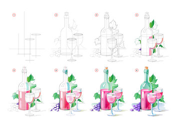 how to learn draw still life with bottle vector