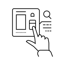 password biometrics integration line icon vector image