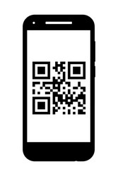 phone with qr code on screen vector image