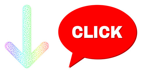 rainbow network gradient arrow down icon and click vector image