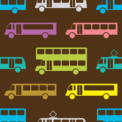 Retro bus seamless pattern vector