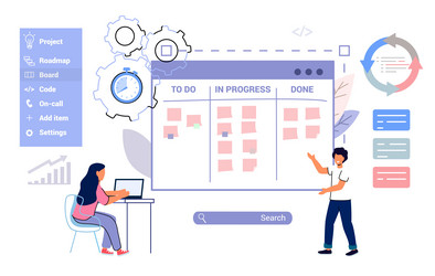 scrum task board agile organizer analyzing vector image