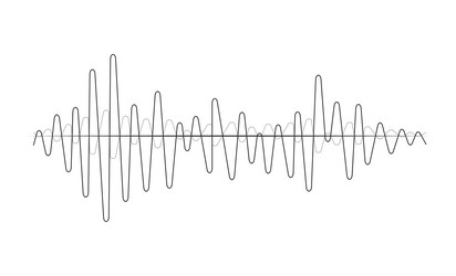 Sound wave in line form for music player or audio vector