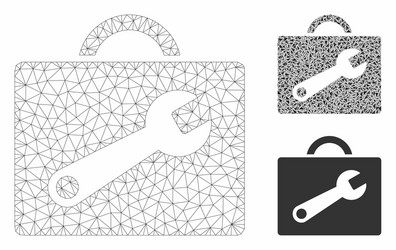 Tool case mesh 2d model and triangle mosaic vector