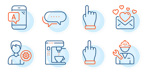 ab testing support and coffee maker icons set vector image