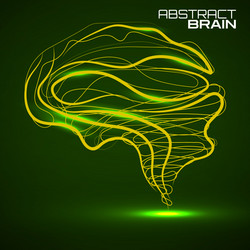 Abstract glowing brain with lines vector