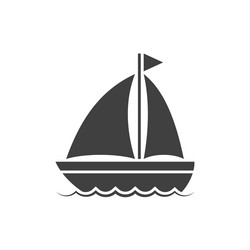 Big yacht icon modern luxury red boat Royalty Free Vector