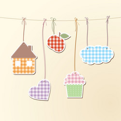 Hanging Objects on Strings vector image