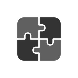 Puzzle - jigsaw icon black Royalty Free Vector Image