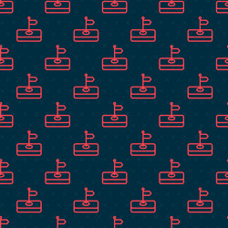 red line flag icon isolated seamless pattern vector image