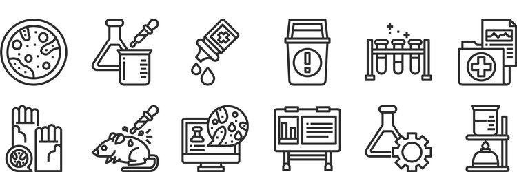 Set 12 thin outline icons such as burning vector