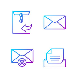 set line drawer with document delete envelope vector image