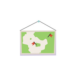 simple paper map of the area in a gray frame vector image