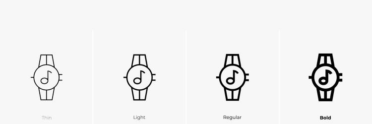 smart watch icon thin light regular and bold vector image