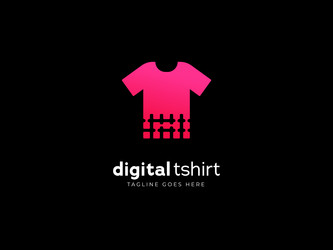 Virtual digital tshirt fashion logo vector